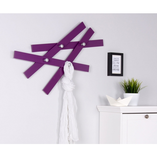 Nástěnný věšák s 4 háčky Miro, 75 cm, ostružinová - 1