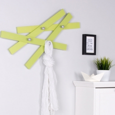 Nástěnný věšák s 4 háčky Miro, 75 cm, zelená - 1