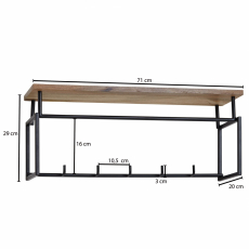 Nástenný vešiak Gerrda, 71 cm, prírodné drevo - 4