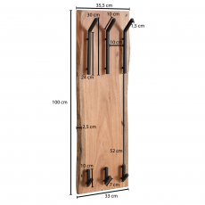 Nástenný vešiak Peter, 100 cm, masív agát - 4