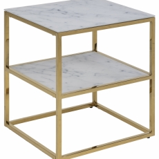 Noční stolek Alisma, 51 cm, sklo, zlatá - 1