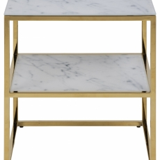 Noční stolek Alisma, 51 cm, sklo, zlatá - 2