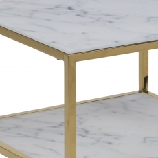 Noční stolek Alisma, 51 cm, sklo, zlatá - 5