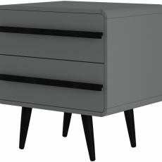 Noční stolek Chantal, 54 cm, šedá / černá - 1