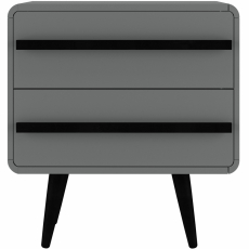 Noční stolek Chantal, 54 cm, šedá / černá - 2