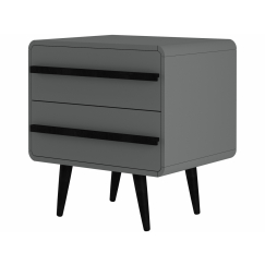 Noční stolek Chantal, 54 cm, šedá / černá