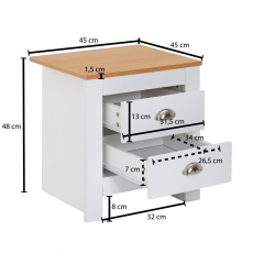 Noční stolek Deliman, 48 cm, bílá - 4