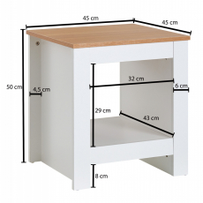 Noční stolek Deliman, 50 cm, bílá - 4