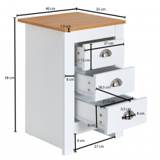 Noční stolek Deliman, 58 cm, bílá - 4