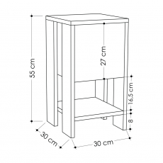 Noční stolek Ema, 55 cm, šedá - 4