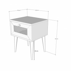 Noční stolek Euromos, 50 cm, dub - 5