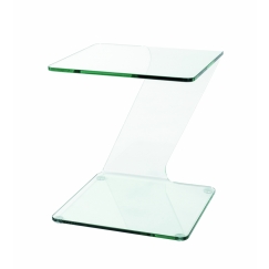 Noční stolek Felix II, 51 cm, čiré sklo