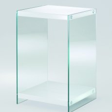 Noční stolek Gero, 55 cm, bílá / čirá - 1