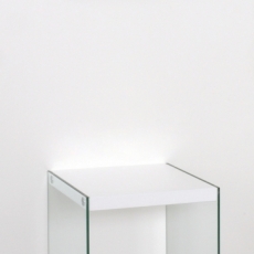 Noční stolek Gero, 74 cm, bílá / čirá - 2
