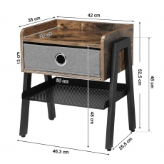 Noční stolek Haren, 53 cm, hnědá - 7