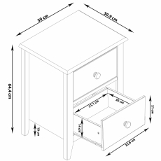 Noční stolek Hellen, 64 cm, bílá - 5