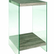 Noční stolek Heron, 74 cm, čirá / dub - 1