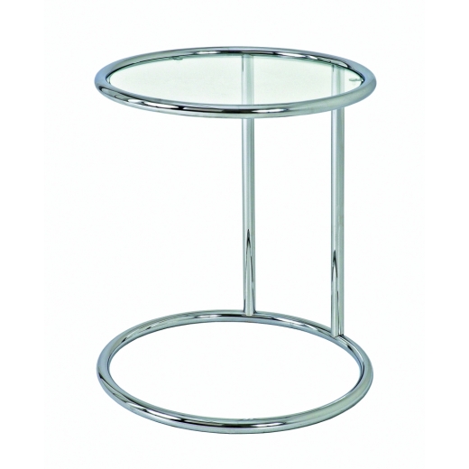 Noční stolek Karin, 55 cm, stříbrná / čirá - 1