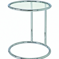 Noční stolek Karin, 55 cm, stříbrná / čirá - 1