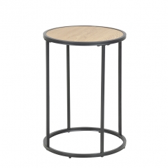 Noční stolek kulatý Seashell, 40 cm, dub