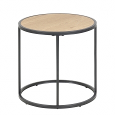 Noční stolek kulatý Seashell, 45 cm, dub - 2