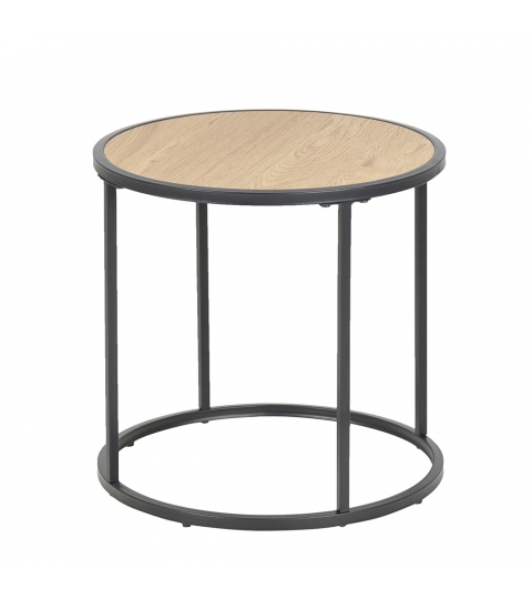Noční stolek kulatý Seashell, 45 cm, dub
