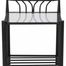 Noční stolek Line, 66 cm, sklo, černá - 2
