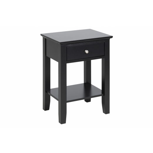 Noční stolek Linnea, 45 cm, MDF, černá - 1
