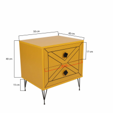 Noční stolek Luna, 55 cm, žlutá - 7
