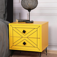 Noční stolek Luna, 55 cm, žlutá - 5