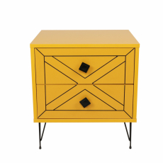 Noční stolek Luna, 55 cm, žlutá - 1