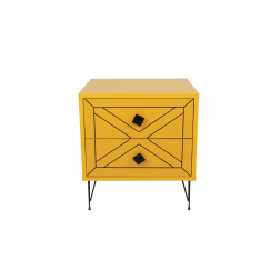 Noční stolek Luna, 55 cm, žlutá