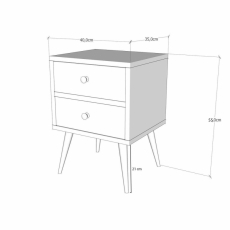 Noční stolek Malmö, 55 cm, bílá - 5