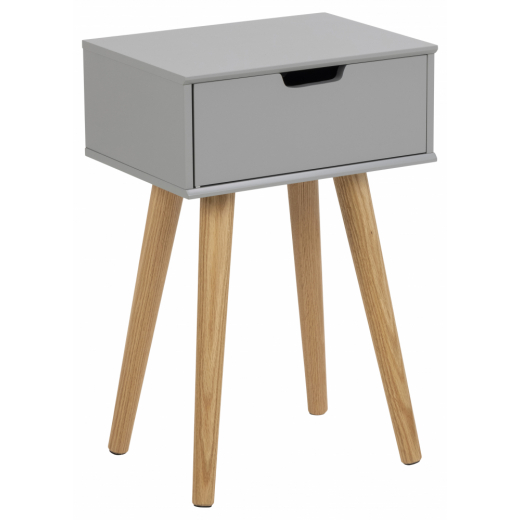 Noční stolek Mitra, 61,5 cm, šedá / dub - 1