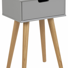 Noční stolek Mitra, 61,5 cm, šedá / dub - 1