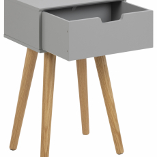 Noční stolek Mitra, 61,5 cm, šedá / dub - 4