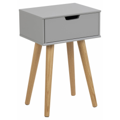 Noční stolek Mitra, 61,5 cm, šedá / dub