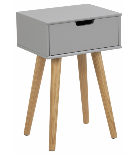 Noční stolek Mitra, 61,5 cm, šedá / dub
