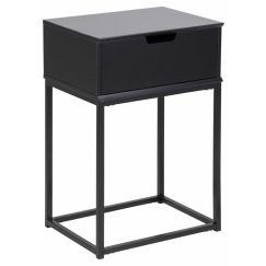 Noční stolek Mitra, 62 cm, MDF, černá