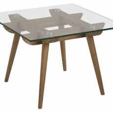 Noční stolek Odo, 43 cm, čirá / dub - 1