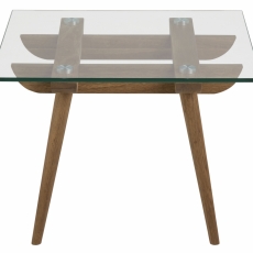 Noční stolek Odo, 43 cm, čirá / dub - 2