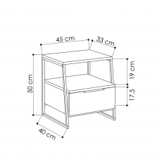 Noční stolek Pal, 50 cm, šedá - 4