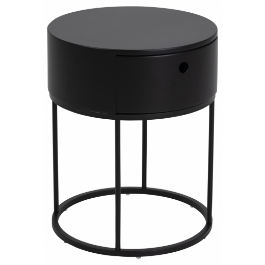 Noční stolek Polo, 51 cm, MDF, černá - 1