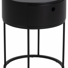 Noční stolek Polo, 51 cm, MDF, černá - 1