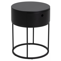 Noční stolek Polo, 51 cm, MDF, černá