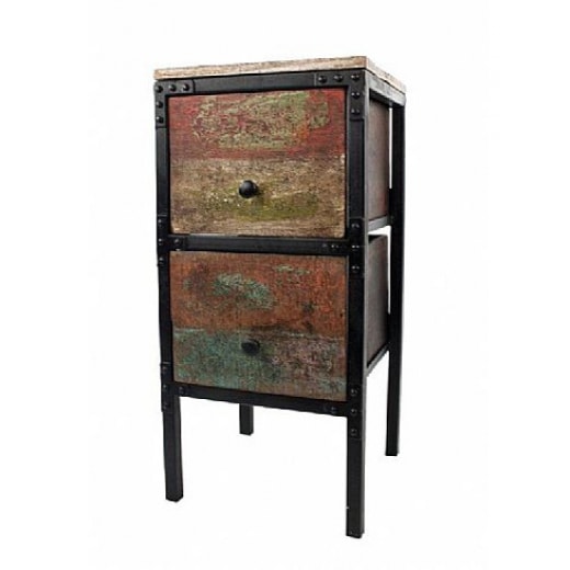 Noční stolek s 2 dvířky Shabby, 75 cm - 1