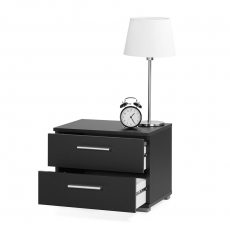 Noční stolek s 2 zásuvkami Nora, 35 cm, černá - 8