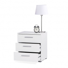 Noční stolek s 3 zásuvkami Nora, 50 cm, bílá - 2
