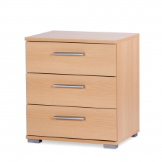 Noční stolek s 3 zásuvkami Nora, 50 cm, buk - 4
