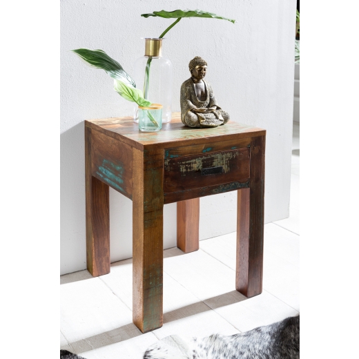 Noční stolek s recyklovaného dřeva Kalkutta, 55 cm, mango - 1
